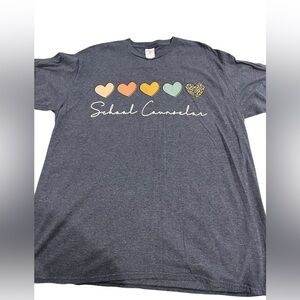 School Counselor Heart Tee - Blue